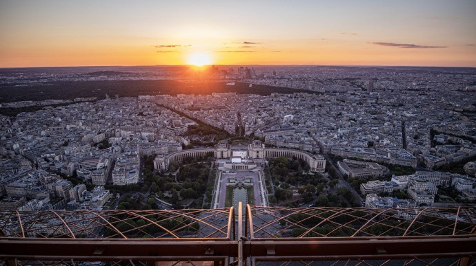 View from the summit during sunset